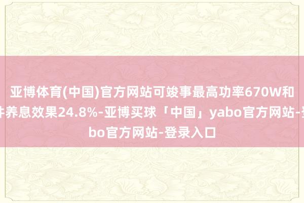 亚博体育(中国)官方网站可竣事最高功率670W和最高组件养息效果24.8%-亚博买球「中国」yabo官方网站-登录入口