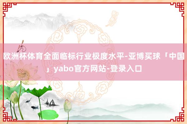 欧洲杯体育全面临标行业极度水平-亚博买球「中国」yabo官方网站-登录入口