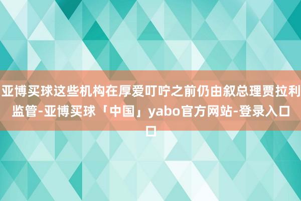 亚博买球这些机构在厚爱叮咛之前仍由叙总理贾拉利监管-亚博买球「中国」yabo官方网站-登录入口